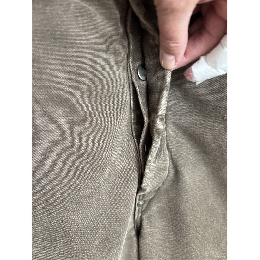 VTG Carhartt Thrashed Bibs Workwear Double Knee Duck Canvas Quilt Lined Y2K - Picture 7 of 16